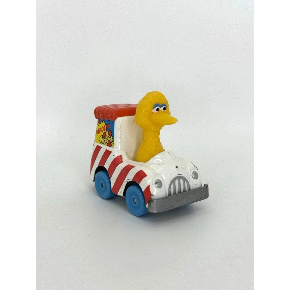 VTG 1983 Sesame Street Big Bird Popcorn Truck Diecast Toy Car 123 Pop Vehicle‎